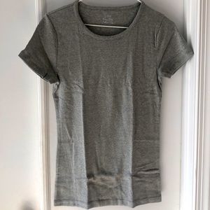 Heather gray J. Crew ribbed t-shirt